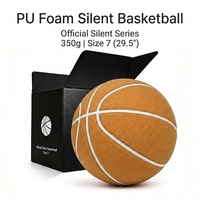 Ballon de basketball silencieux en mousse PU haute élasticité, taille 7, 350g, pour entraînement intérieur, toucher doux, fourni par l'usine