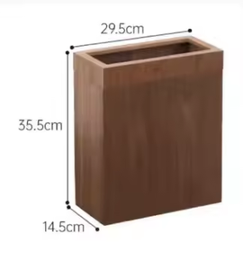 Yukmin Wooden <strong>Trash</strong> Cans for Home Office Bathroom or Kitchen in Antique Style - Product Image 2