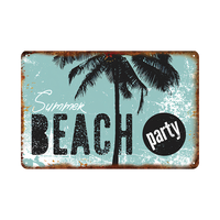 Estilo caliente Vintage Retro Carteles de chapa Playa Piscina Pared Placas de metal decorativas para grandes descuentos