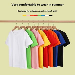 T-shirts pour enfants à manches courtes 100% coton haut uni t-shirts garçon et fille unisexe enfant en bas âge enfants cravate teinture été - Product Image 3