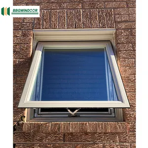 Lukliving Fácil instalación aislamiento acústico ventana de vidrio de aluminio de doble acristalamiento con ventana de toldo de aislamiento térmico