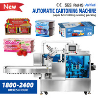 Machine d'emballage automatique de boîtes à manchons pour coupelles de sauce, confiture, gelée, yaourt, machine d'emballage de boîtes en carton
