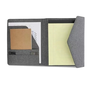 Cartella portadocumenti in pelle vegana di lusso con logo di design personalizzato, cartella padfolio aziendale - Product Image 4