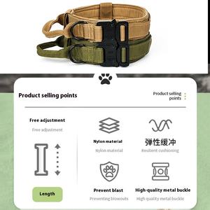 Aanpassen Zware Verstelbare Duitse Herder Nylon Tactisch Uitlopende Hond Halsbanden Hondenhalsband - Product Image 5