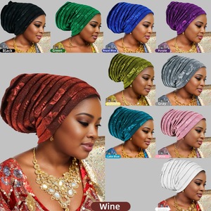Zifeng OEM Musulman Traditionnel Nigérian <span class=keywords><strong>Mariage</strong></span> Festival Industrie Lourde Rose Vif Bronzé Chapeau Baotou pour Femmes - Product Image 2