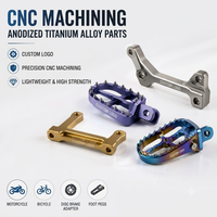 Pièces en alliage de titane anodisé usinées par CNC pour moto, logo personnalisé, adaptateur de frein à disque de vélo, repose-pieds