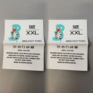 Wholesale Custom Brand Logo Clothing End Fold Washing Neck <b>Tags</b> T-Shirt Damask Sewing Woven Garment Label - Product Image 2