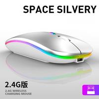 Souris sans Fil RGB Mince Rétroéclairée 3D Mini Style Ergonomique et Rechargeable USB-C, Vente en Gros pour Ordinateurs Portables Droitiers