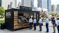 Kiosque de restaurant mobile préfabriqué, bar pop-up, café en conteneur maritime personnalisé de 10 pieds