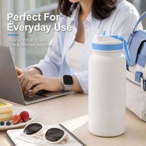 Custom logo 12oz 17oz 22oz 32oz 40oz Stainless Steel Vacuum Insulated Thermos Flask Powder Coated Thermal Sports Water <b>Bottle</b> - Product Image 6