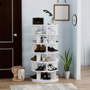 Offre Spéciale Moderne MDF En Bois 7 Niveaux 360 Rotatif Chaussure et Sac Rack Tour Tournant Spinning Chaussure <span class=keywords><strong>Armoire</strong></span> De Stockage Affichage pour La Maison - Product Image 4