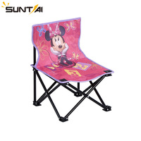 Chaise pliante portable en acier Mickey Mouse pour enfants, avec dossier, idéale pour le camping, les barbecues, la pêche et la plage