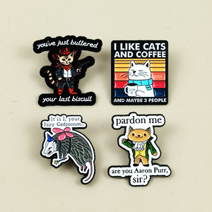 Broche en métal motif <span class=keywords><strong>souris</strong></span> et <span class=keywords><strong>chat</strong></span> de dessin animé, mignonne, en forme d'animal, accessoire <span class=keywords><strong>pour</strong></span> sac à dos et vêtements - Product Image 1