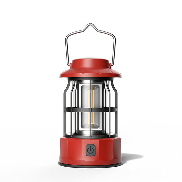 Cross-border Outdoor Camping Vintage LED Lantern Battery Powered Rechargeable Portable Tent Hanging Lamp Lighting Wholesale