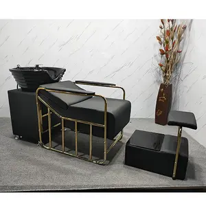 China Suppliers Hair Washing Beds Comfortable Salon Sink Used Hairdressing Bowl Shampoo Beds Chairs