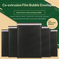 Sacs à bulles en film PE co-extrudé noir mat épaissi, vente en gros, emballage pour vêtements et aliments, sacs en mousse, enveloppes express