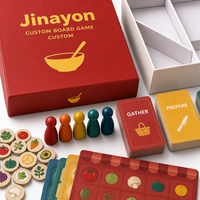 Jeu de société personnalisé en carton écologique sur le thème du marché alimentaire - Boîte rigide magnétique portable pour 6 joueurs, idéal pour la salle de classe et les activités familiales