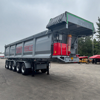 Semi-remorque benne arrière 40T avec bâche électrique et châssis en acier pour le transport de marchandises en vrac dans le secteur minier et de la construction
