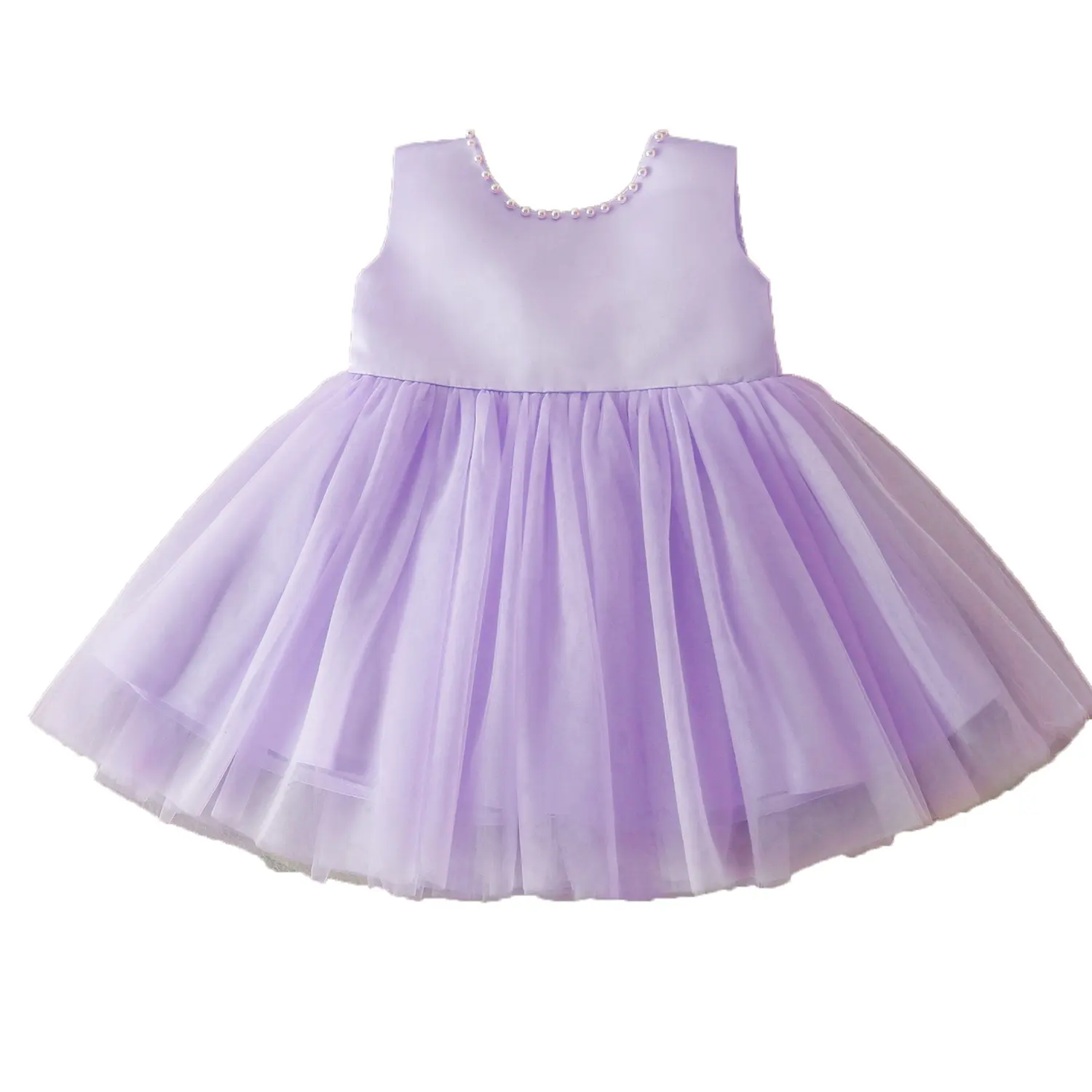 Nuevo diseño princesa boda tul elegante hermoso lujo cumpleaños Formal flor bebé niña vestido Casual