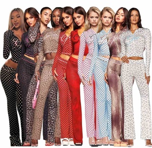 Completo da jogging da <span class=keywords><strong>donna</strong></span> Gia Hot Sell Spring: <span class=keywords><strong>Tuta</strong></span> <span class=keywords><strong>sportiva</strong></span> con felpa con cappuccio e zip, top corto, giacca a maniche lunghe e <span class=keywords><strong>pantaloni</strong></span> - Set 2 pezzi da <span class=keywords><strong>donna</strong></span> - Product Image 1