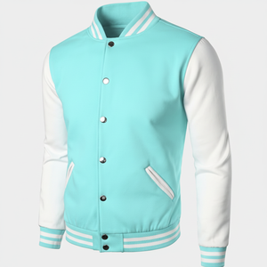 Chaqueta universitaria de moda de manga larga para hombre, ropa informal, MOQ bajo, superventas, chaqueta universitaria de béisbol para hombre - Product Image 1