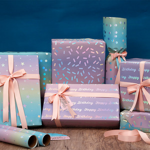 Laser-Plated Aluminum Gift Wrapping <b>Paper</b> Birthday Dot Star <b>Pattern</b> Metallized <b>Paper</b> Single Side Craft Gift Packaging - Product Image 2