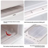 Boîte de rangement portable empilable transparente en plastique de style japonais avec tiroirs pour chaussures et vêtements domestiques