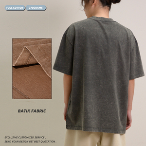 T-shirt personnalisé avec logo, effet délavé, 100% coton, unisexe, respirant, surdimensionné, style vintage - Product Image 5