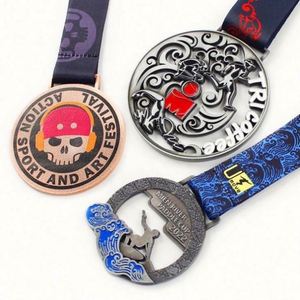 Medallas Deportivas Personalizadas de Metal en Blanco para Maratón 5K, Taekwondo, Baloncesto, Fútbol, Niqueladas, Impresas en Serigrafía - Product Image 2