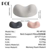 Oreiller de voyage ergonomique en mousse à mémoire de forme en soie de lait, matelassé, léger et portable, pour hôtel, avec housse amovible et lavable