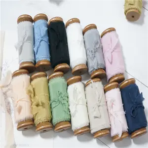 30 มม.frayed ขอบริบบิ้น INS สไตล์ผ้าไหมริบบิ้น woodenspools ผ้าไหมซาตินแพคเกจริบบิ้น