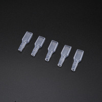 Conector de terminal de crimpado de resorte de 6.3mm con contacto de latón y cubierta transparente ignífuga para arnés de cableado automotriz, juego macho y hembra
