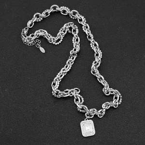New Simple Niche Design <b>Titanium</b> Steel Square Shaped Pendant Necklace Hiphop Silver Plated Unisex's Necklaces Fashion Jewelry - Product Image 3