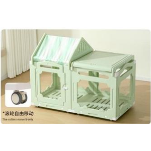 Refrescante y Dulce Refugio para Mascotas de HDPE y Acrílico, Combinable, para Interiores, Impermeable, Ajustable y con Ruedas - Product Image 1