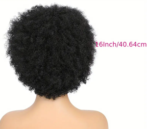 Crépus Bouclés Fringe pour Pixie Cut Perruque pour Femmes Pas Cher <span class=keywords><strong>Court</strong></span> Perruque de <span class=keywords><strong>Cheveux</strong></span> Humains avec <span class=keywords><strong>Frange</strong></span> Noir HD Lace Couleur - Product Image 4