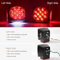 Feu arrière LED carré submersible 12V/24V pour remorque - Stop, clignotant, feu de freinage, éclairage de plaque d'immatriculation - Sans feux latéraux