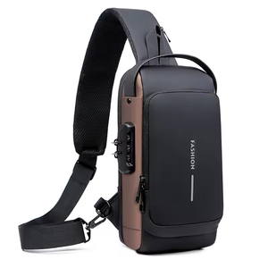 Sacs de poitrine pour hommes en nylon imperméable, durables, antivol, avec port USB, multifonctionnels, sacs messagers de voyage, bandoulière - Product Image 2