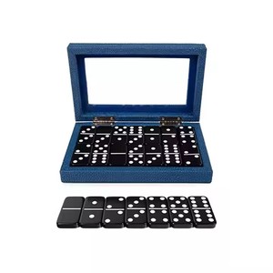 Fabricación de lujo <span class=keywords><strong>Domino</strong></span> Double Six Melamine Dominoes Case Set Custom Leather <span class=keywords><strong>Domino</strong></span> Game Set - Product Image 2