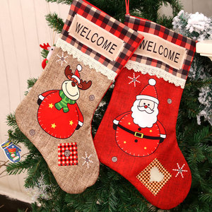 Nuevas medias navideñas extra grandes de poliéster, decoraciones navideñas, regalos navideños, bolsas de regalo navideñas - Product Image 2