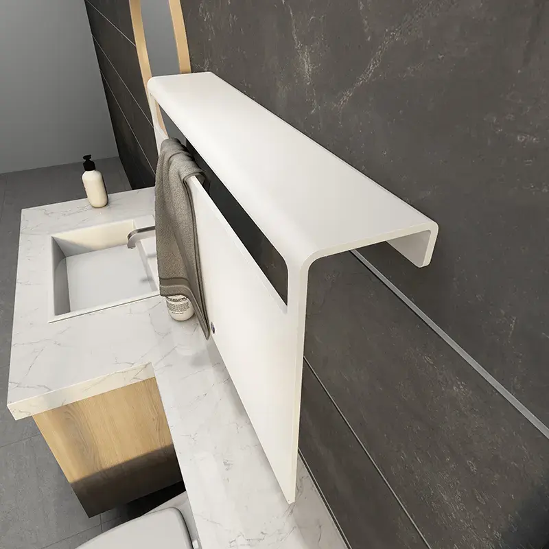 SANIRPRO רדיאטור חם קיר רכוב אמבטיה מדפי מגבת Rail חם חשמלי מחומם נירוסטה מתלה מגבות