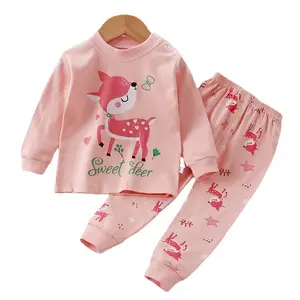 Nom personnalisé OEM enfants tenue de Noël à manches longues enfants ensemble famille nom personnalisé noël garçon pyjamas