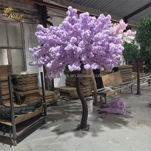 NIKA Arbre de cerisier artificiel violet de 2,4 m de haut, simulation de fleurs de cerisier, centre de table pour décoration de mariage et de fête - Product Image 2