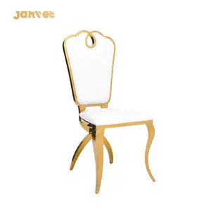 Luxury Royal Event Party Venue Rental Wing Back Gold Stainless Wedding Chairs