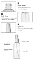 Flacon pulvérisateur en plastique transparent blanc ambré vide à fine brume PET 30ml 50ml 100ml 120ml 150ml 200ml 250ml 500ml pour emballage cosmétique