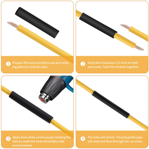 7 adet 1/<span class=keywords><strong>2</strong></span>/<span class=keywords><strong>2</strong></span>.5/3/4/5/6mm kablo kılıfı geri çekilebilir isı Shrink seti isı Shrink boru tüp sarılmış örgülü Sleeving kabloları - Product Image 5