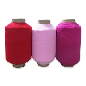 factory price 1207575 colorful polyester lycra spandex double covered yarn DCY socks yarn