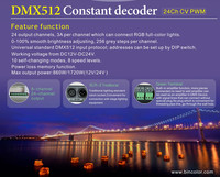 Décodeur DMX pour bande LED Bincolor BC-824 24 canaux, décodeur RGB DMX 24 canaux, décodeur DMX 512 24 canaux