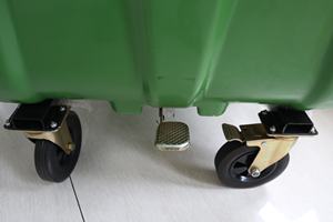 NUEVO 400 litros 4 ruedas Cubo de basura de plástico móvil Recogida de basura por carro de mano Camión de basura de mano - Product Image 4