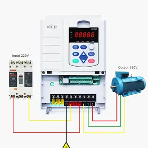 Conversor de frequência trifásico para motor, inversor de frequência 50hz 60hz, unidade CA, 3.7KW, VFD