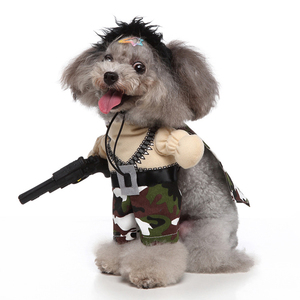 Navidad Halloween Chucky perro disfraz gran oferta divertida mascota perro ropa Chucky muñeca sosteniendo cuchillo Halloween mascota perro disfraz - Product Image 6